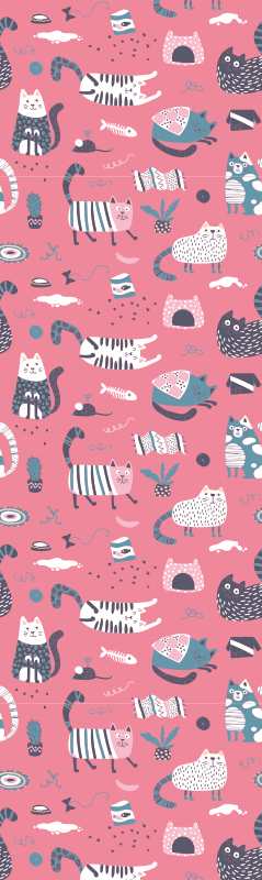 寝室 ビニールマット 北欧の子猫たち - TENSTICKERS