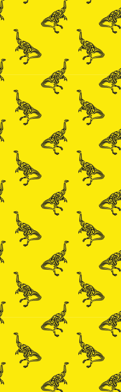 寝室 ビニールマット 黄色のブラキオサウルスのシンボル - TENSTICKERS
