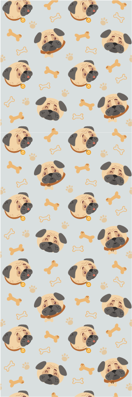 寝室 ビニールマット ブリティッシュブルドッグ子犬柄 - TENSTICKERS