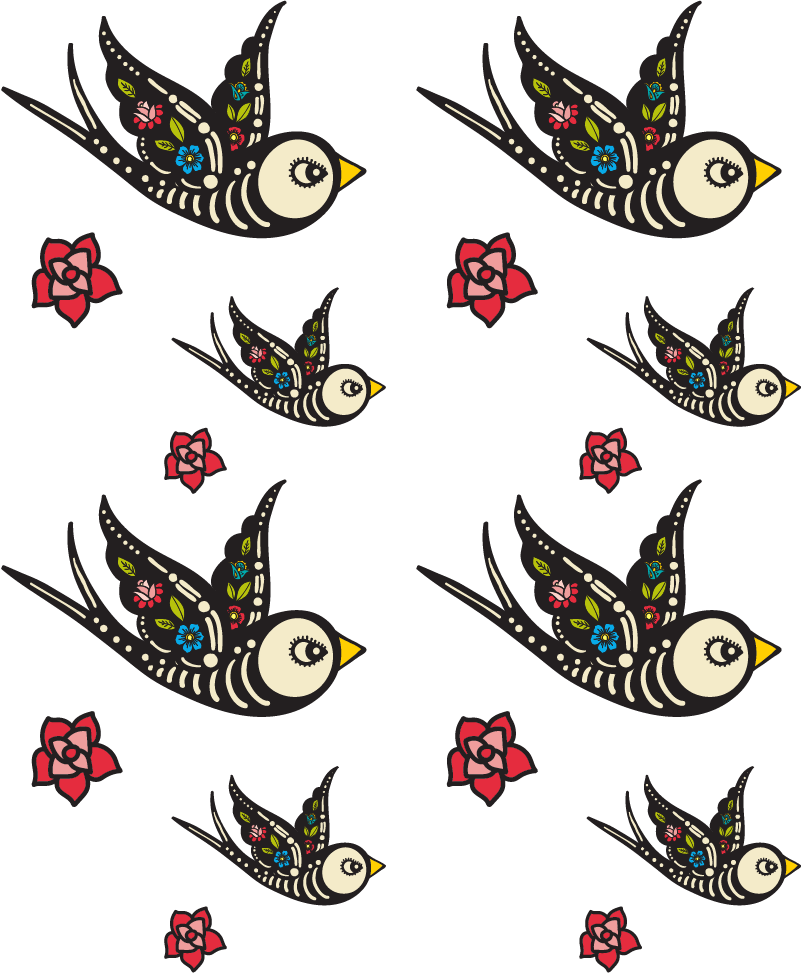 寝室 ビニールマット メキシコの小鳥 - TENSTICKERS