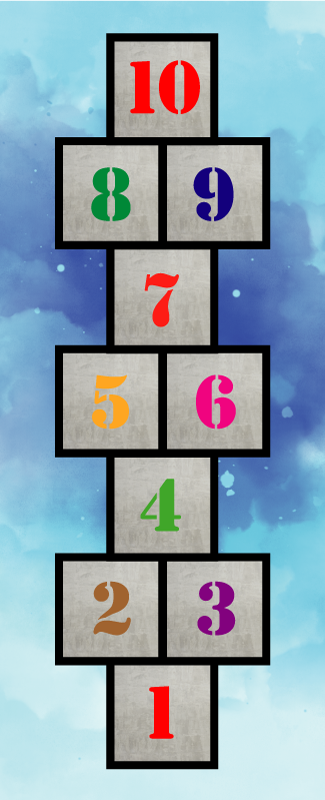 ゲーム ビニールマット 石けり遊びの楽しみ - TENSTICKERS