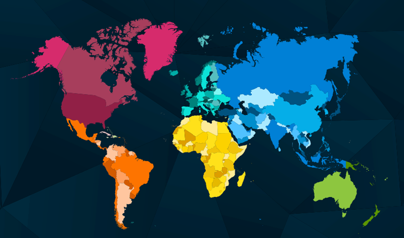現代のカラフルな世界地図カーペット地図 - TENSTICKERS
