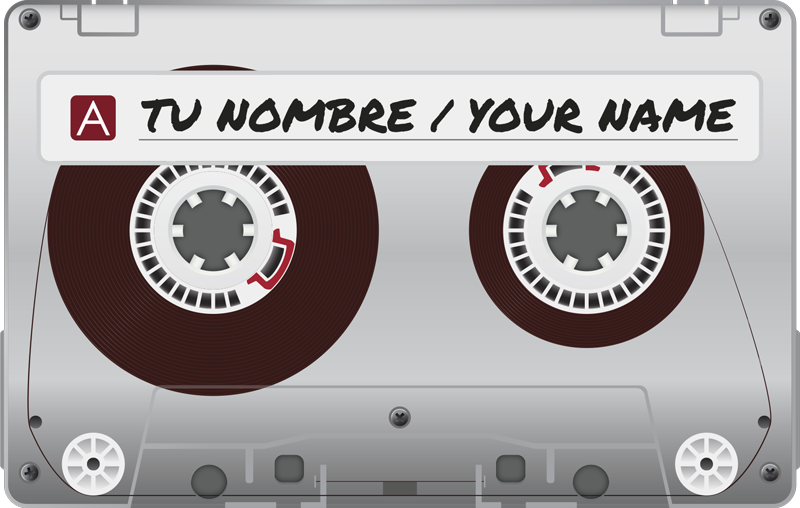 名前 ビニールマット パーソナライズされたカセット - TENSTICKERS