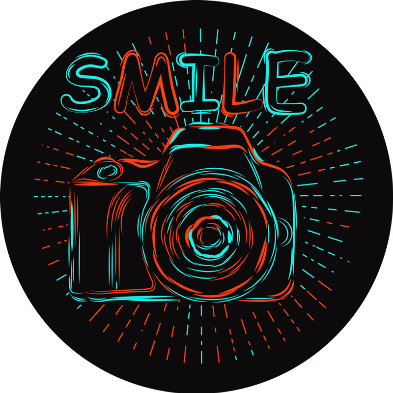 子供 ビニールマット ネオンカメラのイラスト - TENSTICKERS