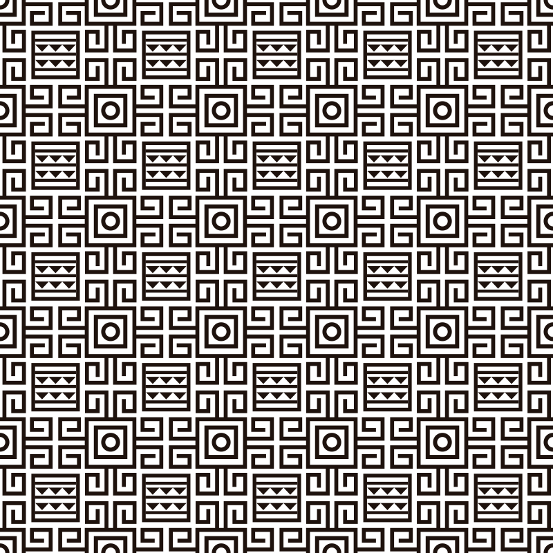 見事な黒と白の民族ビニールの敷物 - TENSTICKERS