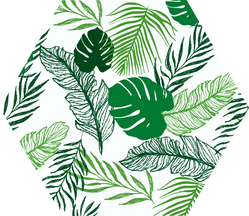 細かい葉のモダンなビニールの敷物 - TENSTICKERS