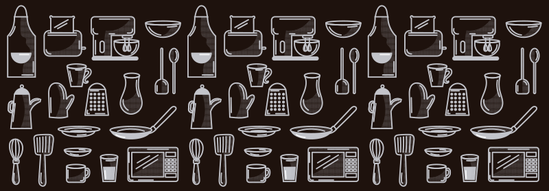 長方形のキッチンツールモダンなビニールラグ - TENSTICKERS