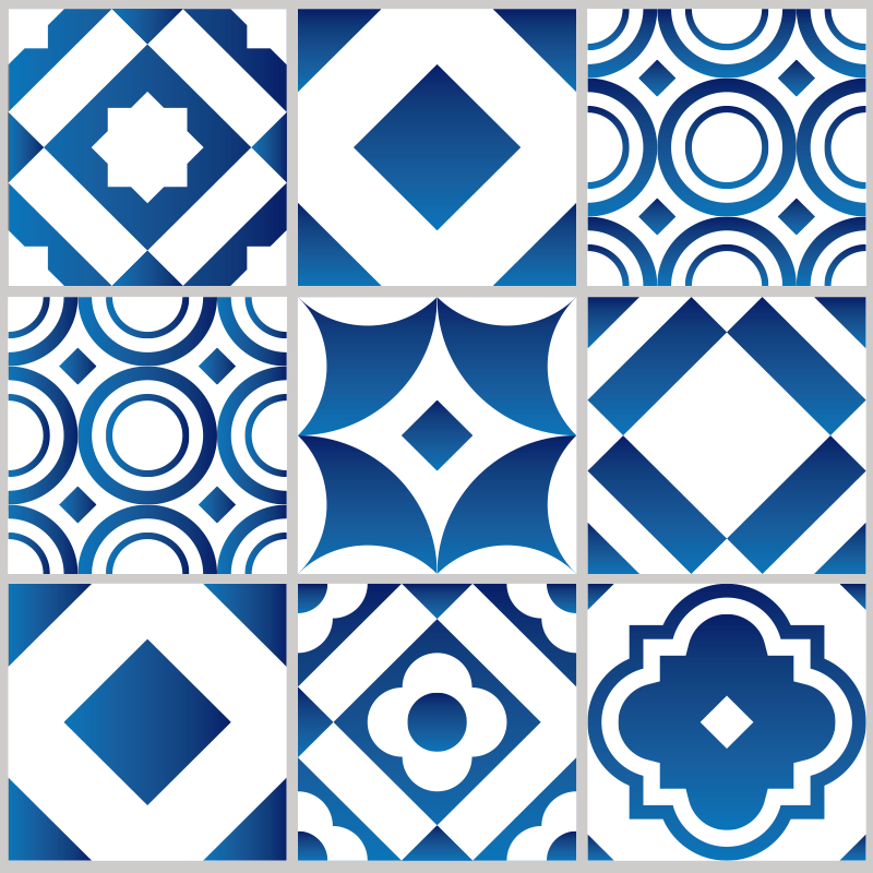 エレガントなタイルビニールキッチンマット - TENSTICKERS