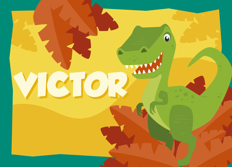 名前 ビニールマット 恐竜のパーソナライゼーション - TENSTICKERS