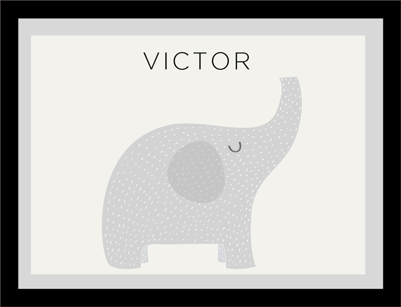 名前 ビニールマット パーソナライズされた象 - TENSTICKERS