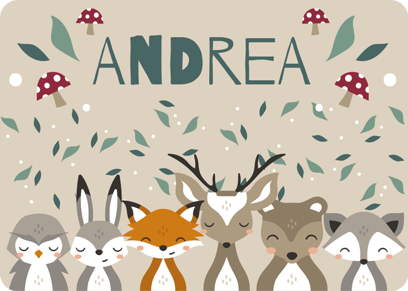 名前 ビニールマット 森の友達 - TENSTICKERS