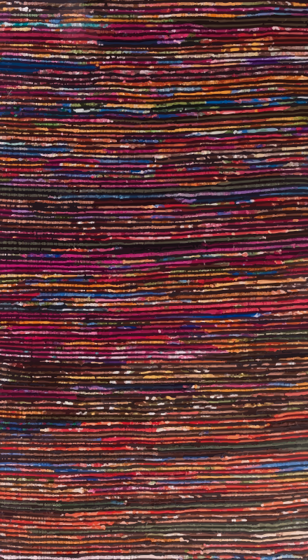 縞模様のビニールマット 多色のストライプ - TENSTICKERS