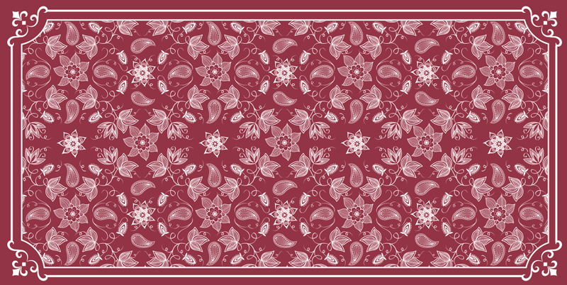 モザイク ビニールマット 華やかな花柄のタペストリー - TENSTICKERS