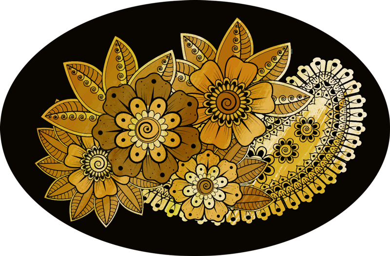 ペイズリーインド風ビニールリビングルームの敷物 - TENSTICKERS