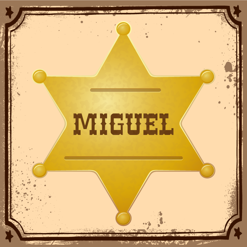 名前 ビニールマット パーソナライズされた保安官バッジ - TENSTICKERS