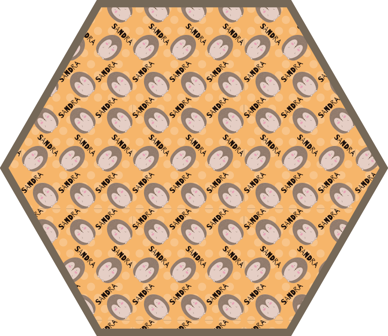 動物のビニールの敷物で描かれたヤマアラシ - TENSTICKERS