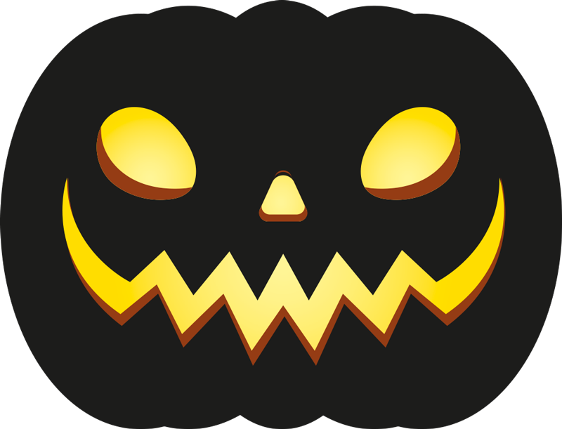 ハロウイン壁画 不気味なカボチャの顔 - TENSTICKERS