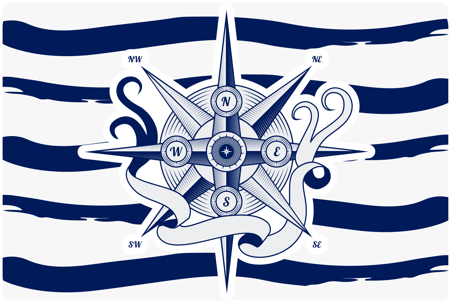 世界地図 ビニールマット 航海用コンパス - TENSTICKERS