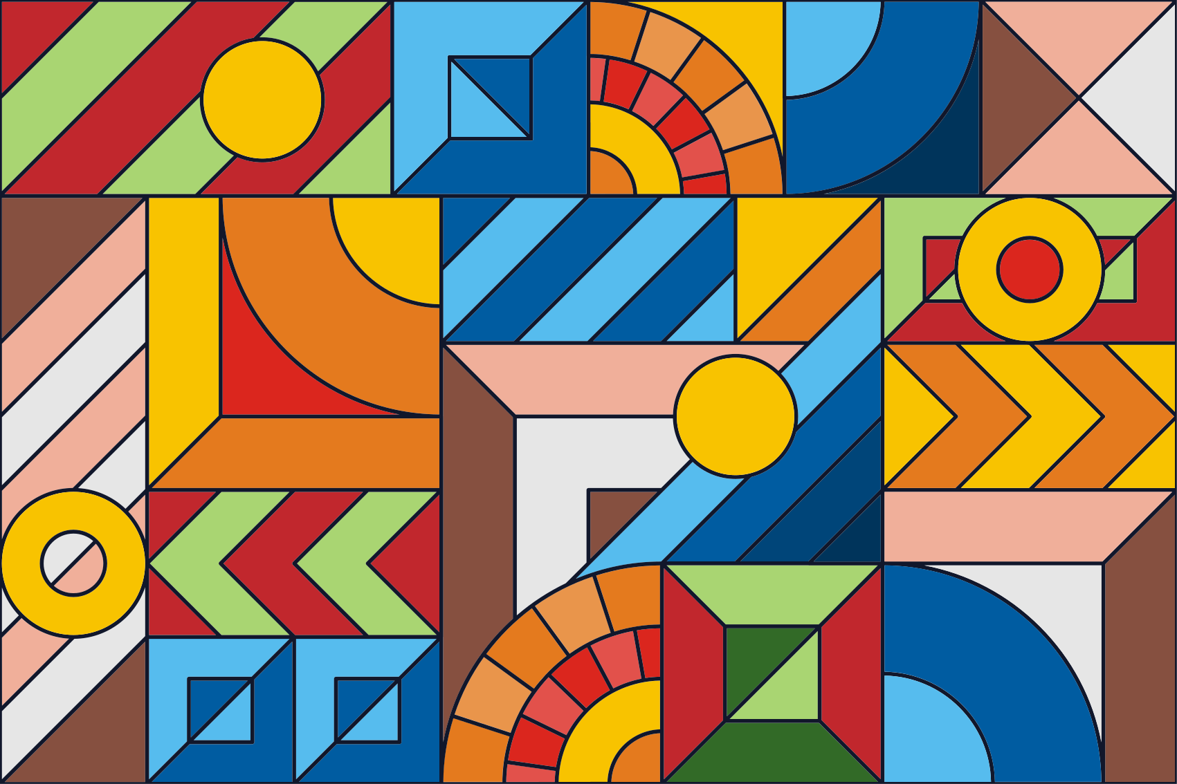 カラフルなモザイクモザイク床タイル - TENSTICKERS