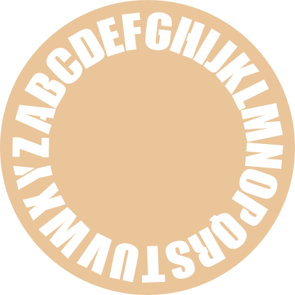 アルファベット ビニール マット アルファベット円形レイアウト - TENSTICKERS