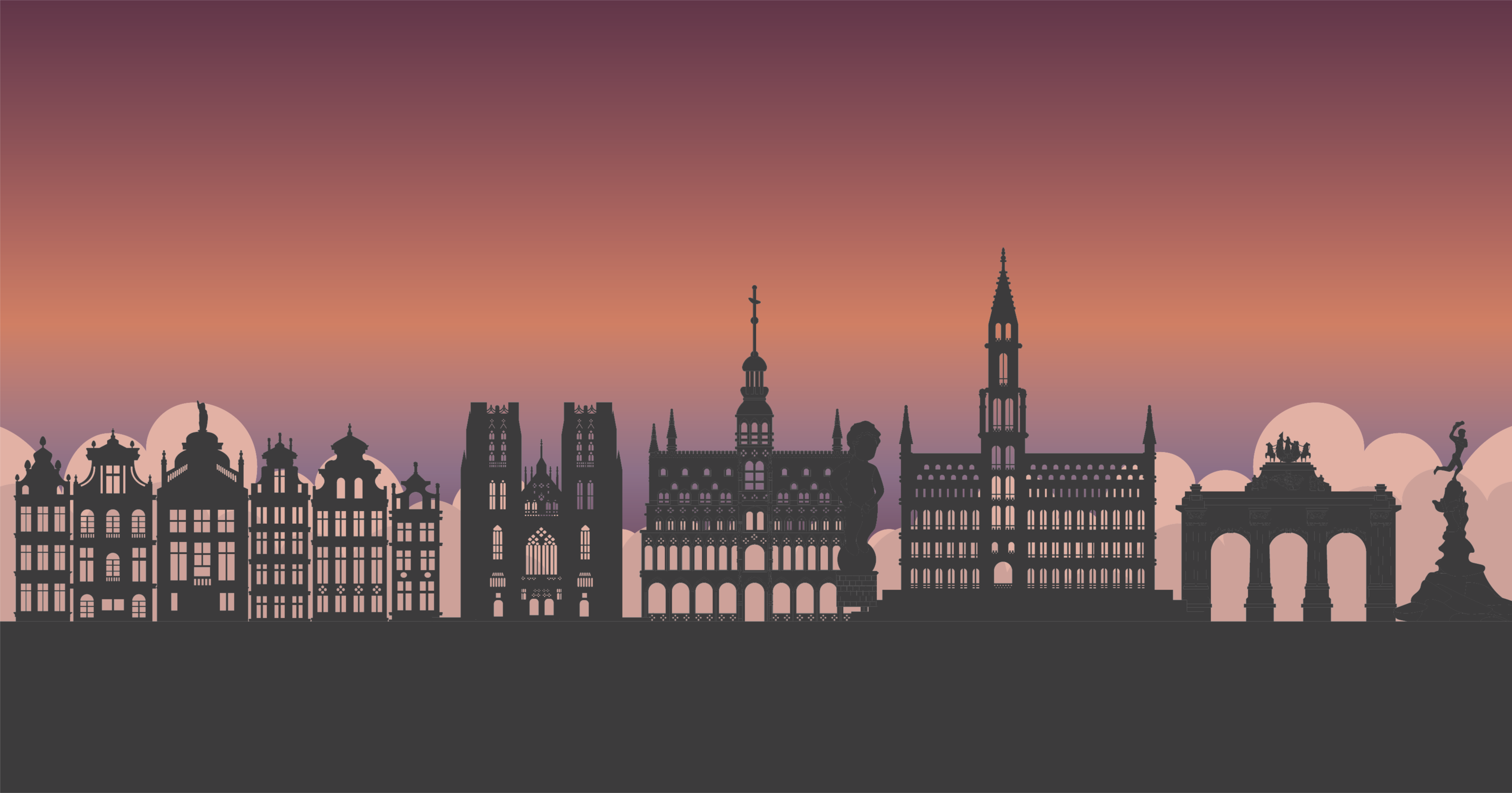 ブリュッセルイラストモダンラグ - TENSTICKERS