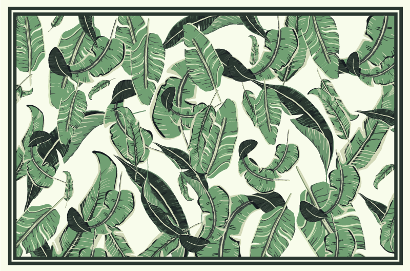 花と植物の壁画 バナナの葉のデザイン - TENSTICKERS