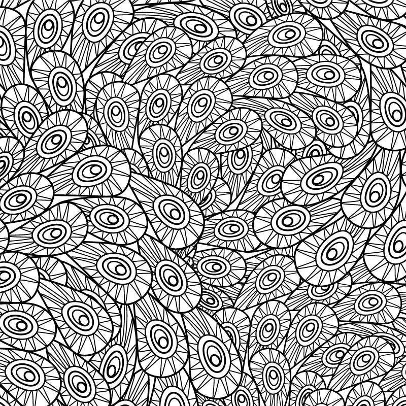 マンダラ ビニールマット 孔雀の羽の模様 - TENSTICKERS