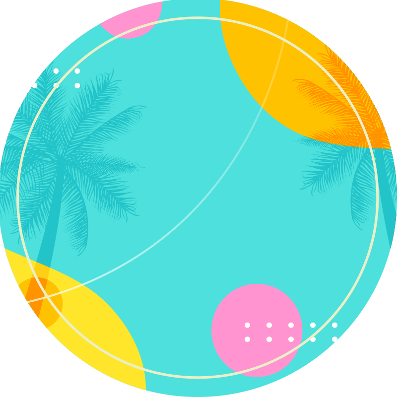 花と植物の壁画 トロピカルなヤシの装飾 - TENSTICKERS