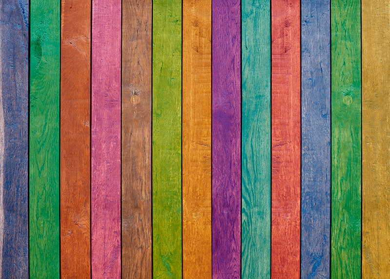 木効果 ビニールマット カラフルな板模様 - TENSTICKERS