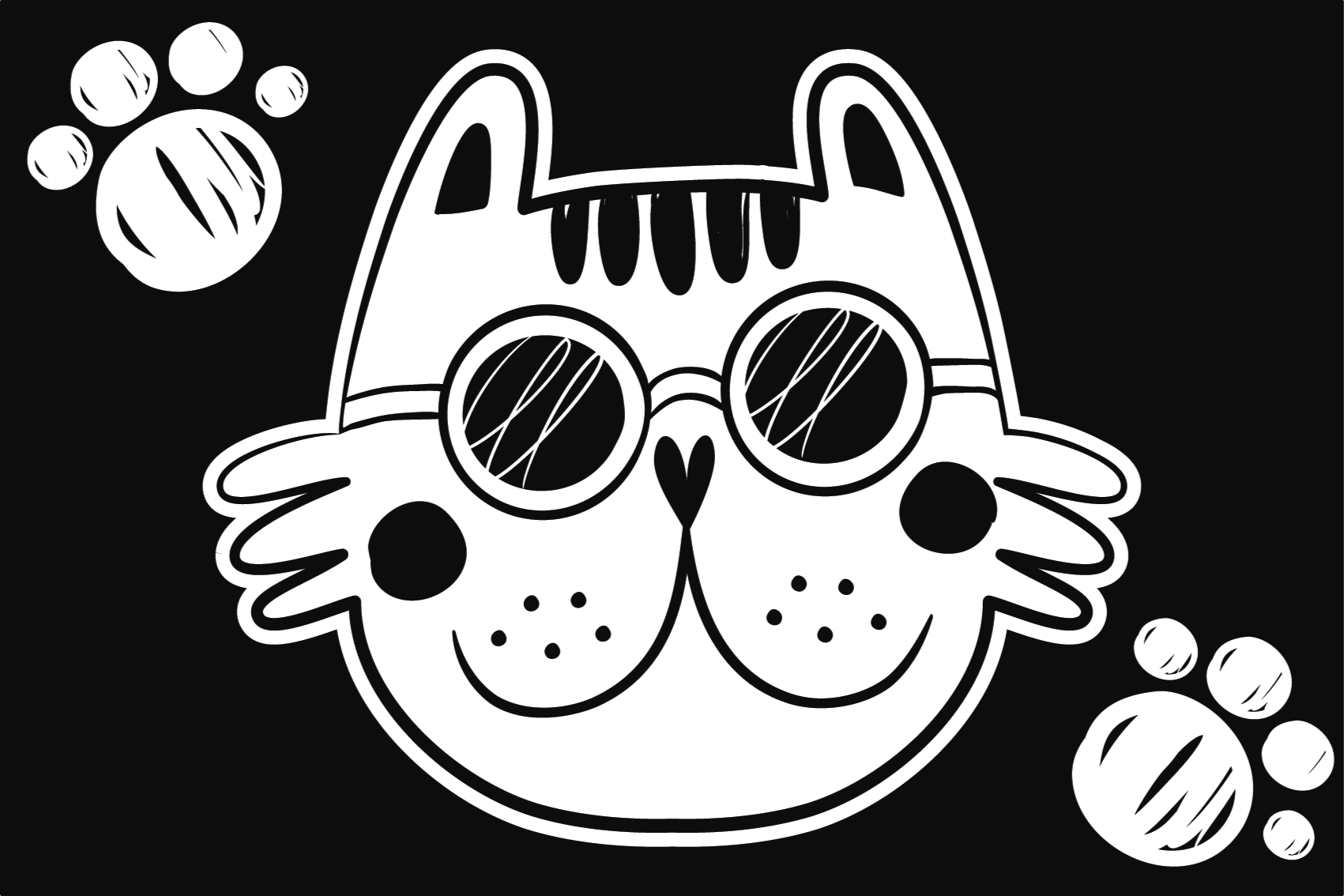子供 ビニールマット 漫画猫のイラスト - TENSTICKERS