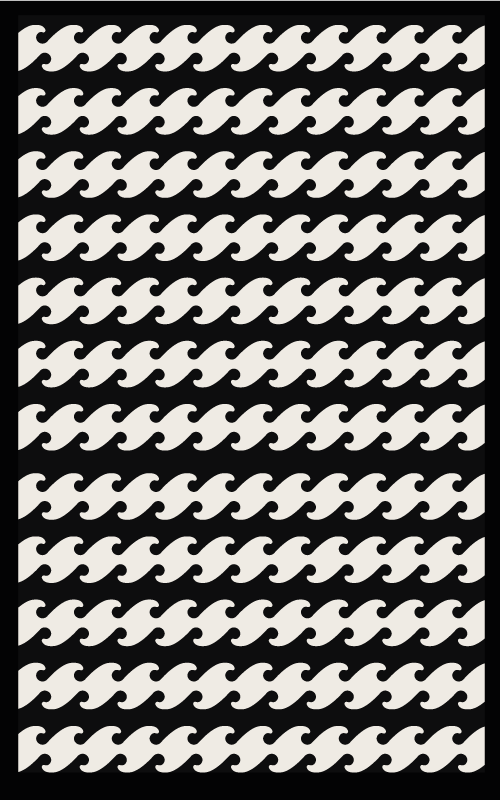 珍しい形の黒と白のビニールのモダンなラグ - TENSTICKERS