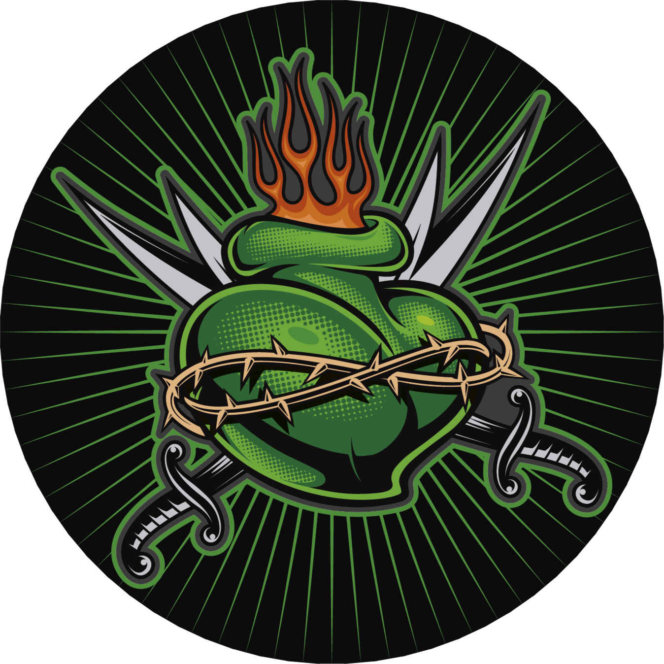 ゲーム ビニールマット 燃える剣の心 - TENSTICKERS