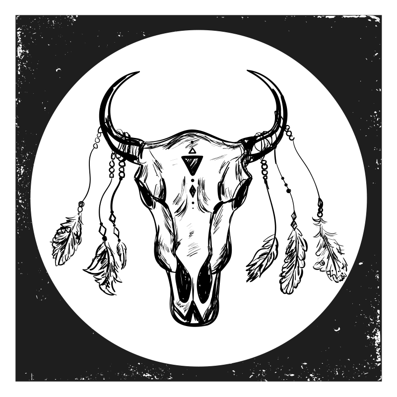 動物 ビニールマット ボヘミアン スカル - TENSTICKERS