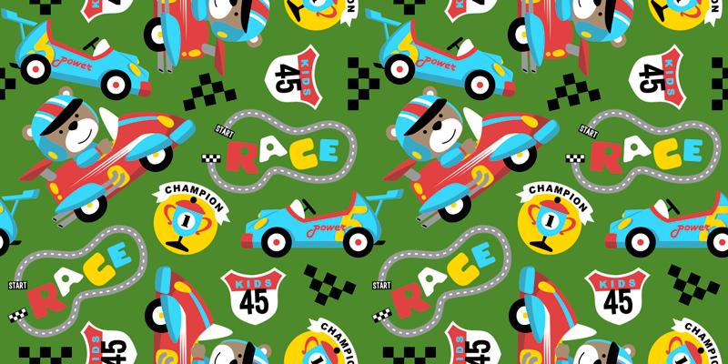 壁画 モアチルドレン 楽しいレースサーキット - TENSTICKERS