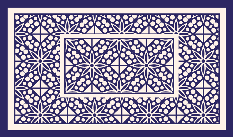 ビニール タイル カーペット 装飾的な幾何学模様 - TENSTICKERS