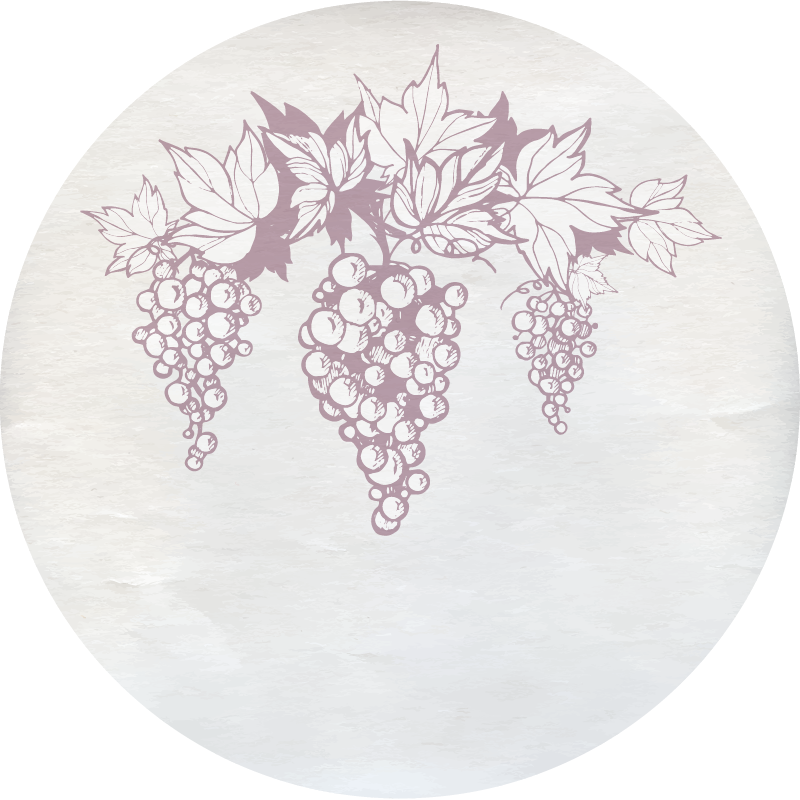 花と植物の壁画 ブドウの植物の紋章 - TENSTICKERS