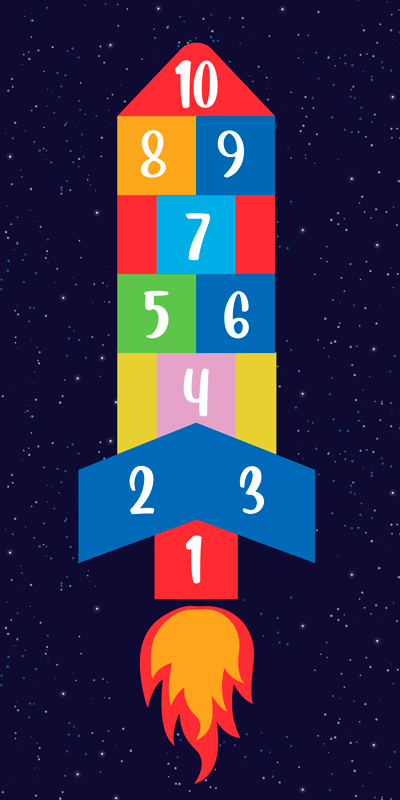 ゲーム ビニールマット 宇宙石けり遊び - TENSTICKERS