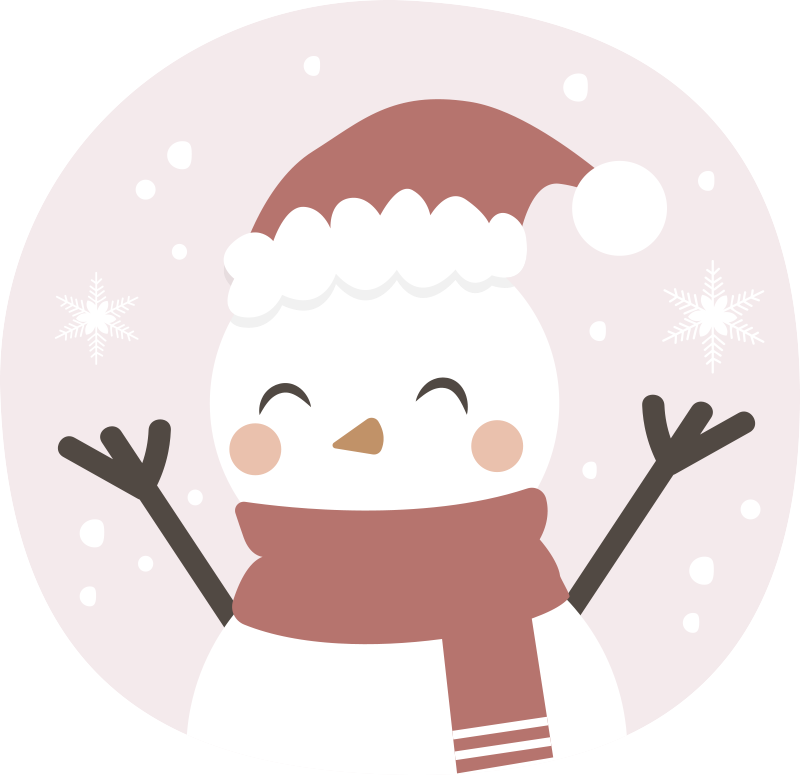 クリスマスの壁画 陽気な雪だるま - TENSTICKERS