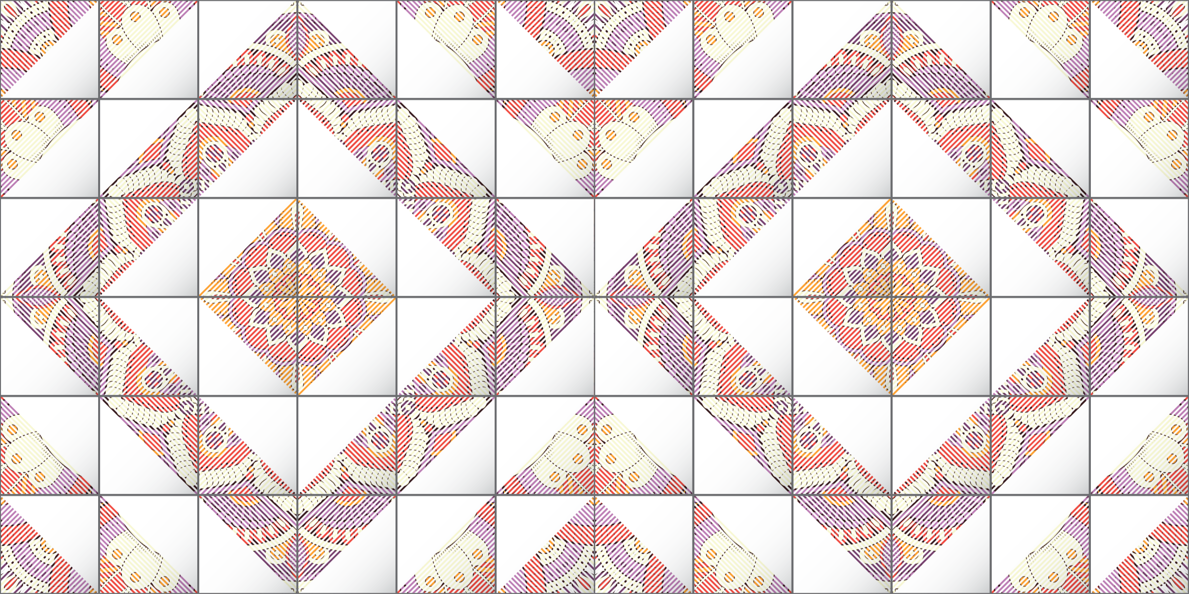 ビニール タイル カーペット マンダラモザイク - TENSTICKERS