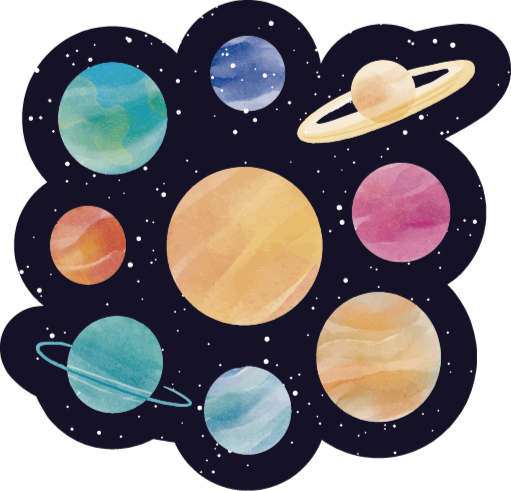 壁画 モアチルドレン 惑星宇宙テーマ - TENSTICKERS