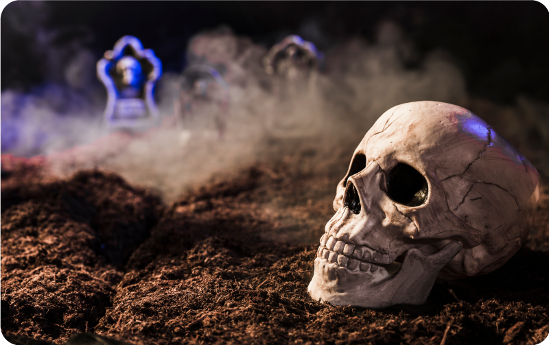 ハロウイン壁画 不気味な頭蓋骨 - TENSTICKERS