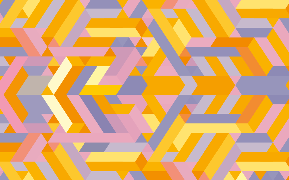 バスルームに1枚ビニールカーペット 幾何学模様の重なり - TENSTICKERS