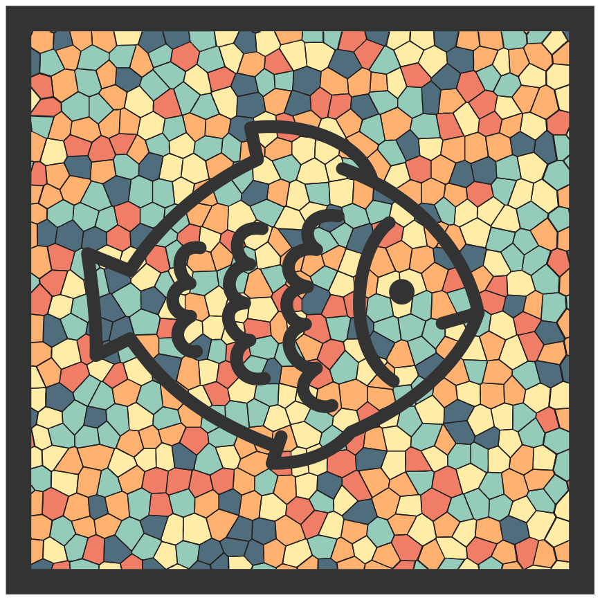 モザイク ビニールマット モザイク魚模様 - TENSTICKERS