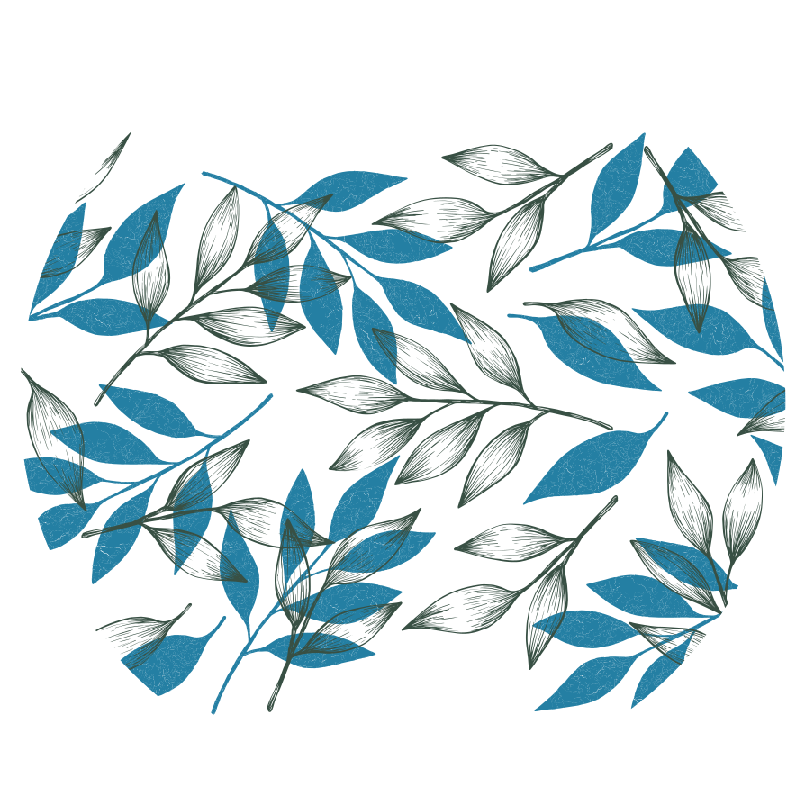 花と植物の壁画 植物の葉の刻印 - TENSTICKERS