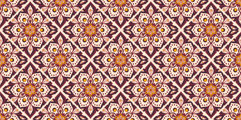 ヴィンテージ曼荼羅パターン曼荼羅ビニールラグ - TENSTICKERS