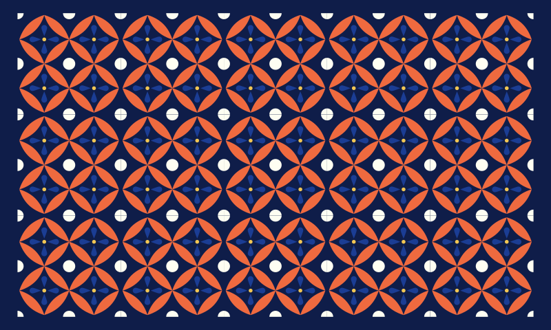 ダークブルーのテクスチャタイルモザイク床 - TENSTICKERS