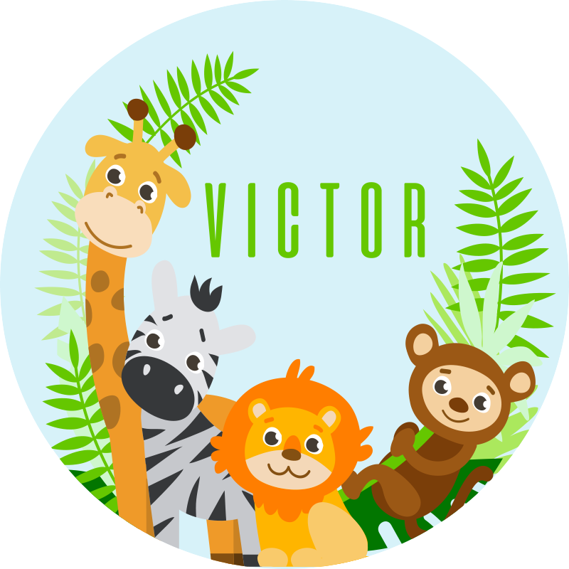 名前 ビニールマット カスタマイズ可能なサファリ - TENSTICKERS