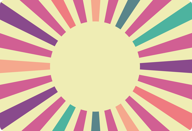 幾何学的な ビニールマット 放射状の線のデザイン - TENSTICKERS