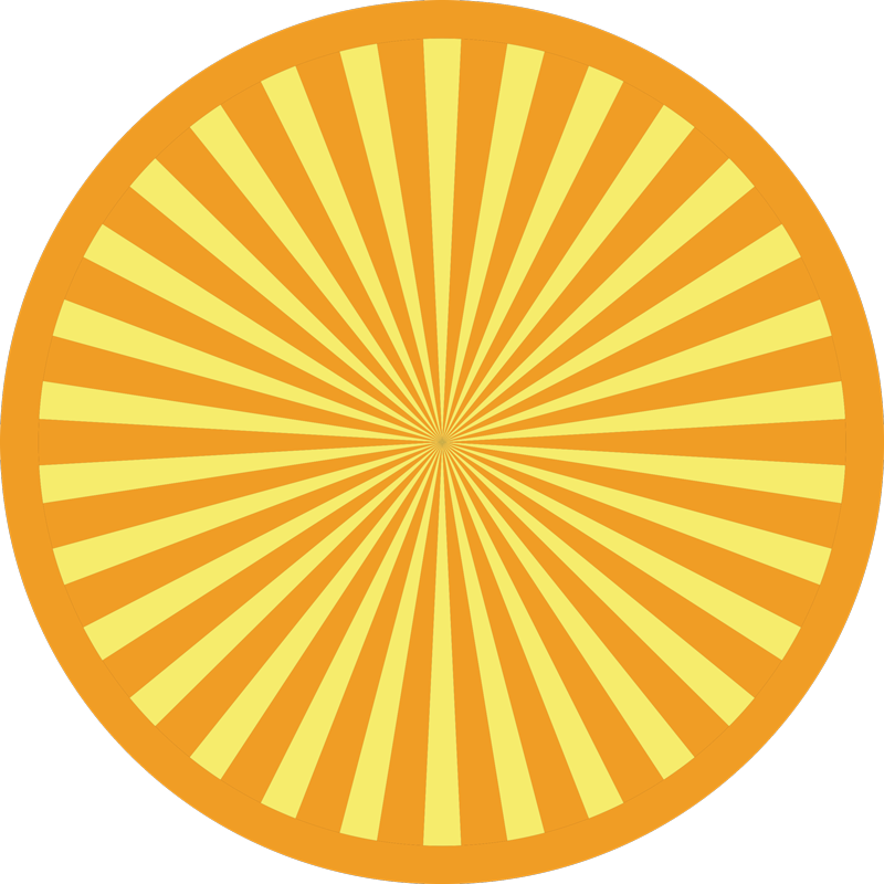 縞模様のビニールマット サンバースト円形配列 - TENSTICKERS