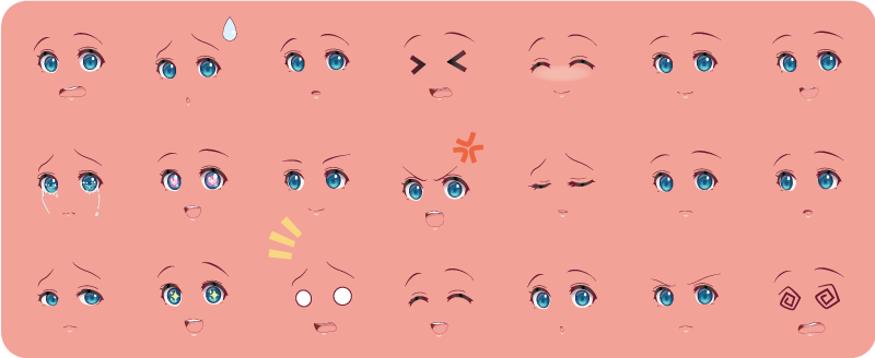 子供 ビニールマット 感情的な顔の活動 - TENSTICKERS